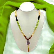 Tsavorite Natural, Citrine, Peridot, and Amethyst Necklace