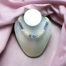 Natural Handmade Necklace Rose Quartz, Iolite, Apatite Gemstone Faceted Dew Drop Jewelry