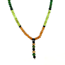 Peridot Natural, Black Tourmaline, Spessartite, and Tsavorite Necklace