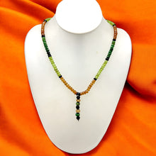 Peridot Natural, Black Tourmaline, Spessartite, and Tsavorite Necklace