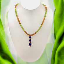 Peridot Natural, Spessartite, Amethyst, and Citrine Necklace