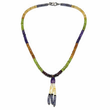 Spessartite Natural, Amethyst, Tanzanite, Citrine, and Peridot Necklace