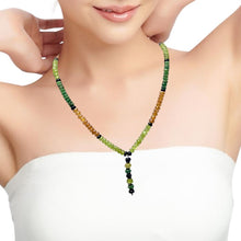 Black Tourmaline Natural, Tsavorite, Peridot, and Spessartite Garnet Necklace