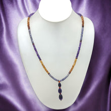 Tanzanite Natural, Amethyst, Citrine, and Spessartite Garnet Necklace