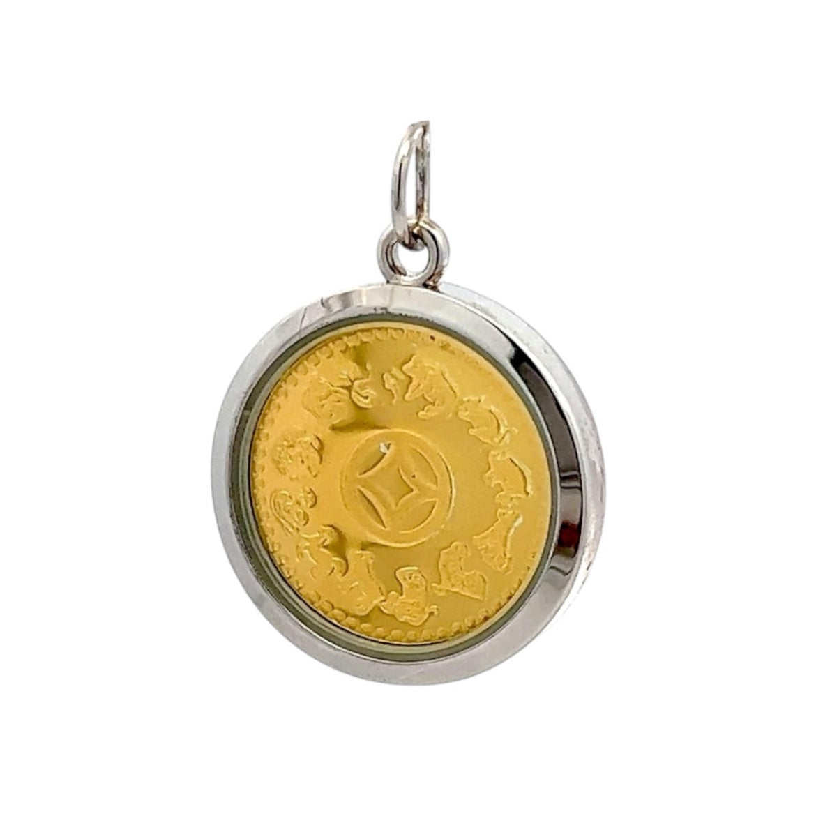 Tri-Dathu Divine Chinese Characters & Zodiac Sign Pendant – Handcrafted Unisex Talisman in Gold, Silver & Copper for Peace, Enlightenment & Spiritual Protection Gift