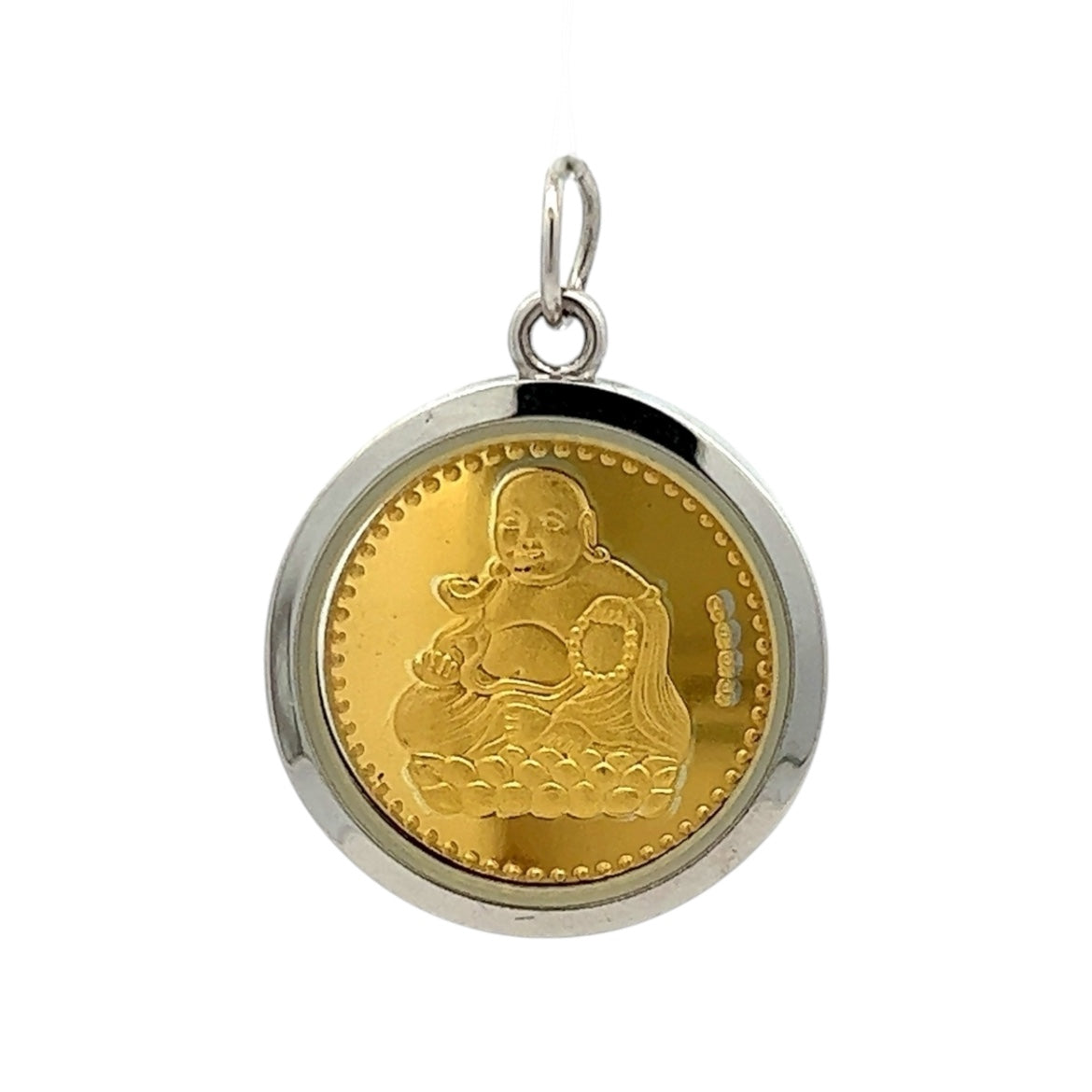 Tri-Dathu Buddha Pendant – Handcrafted Divine Unisex Talisman in Gold, Silver & Copper for Peace, Enlightenment & Spiritual Protection Gift