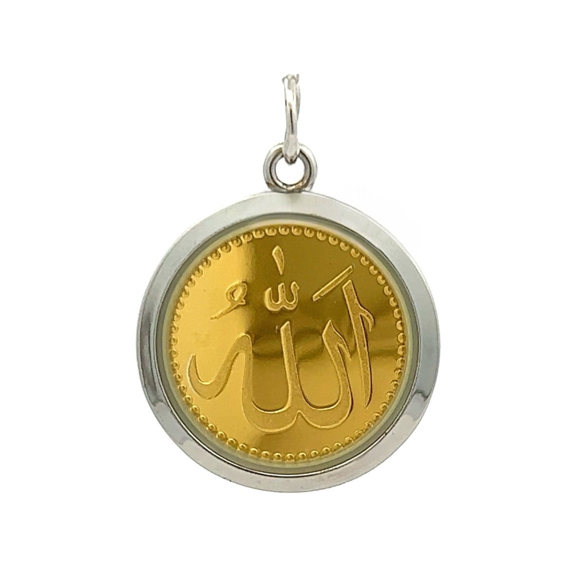 Two-Sided Islam Trio Metal Pendant – Handcrafted Unisex Muslim Talisman in Gold, Silver & Copper for Faith, Peace & Divine Guidance Gift