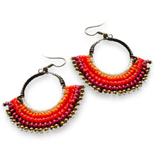 Handmade Earrings Hoop Art of Thread Colorful Jewelry