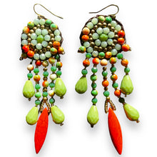 Handmade Earrings Boho Dangle Cluster Beaded Jewelry