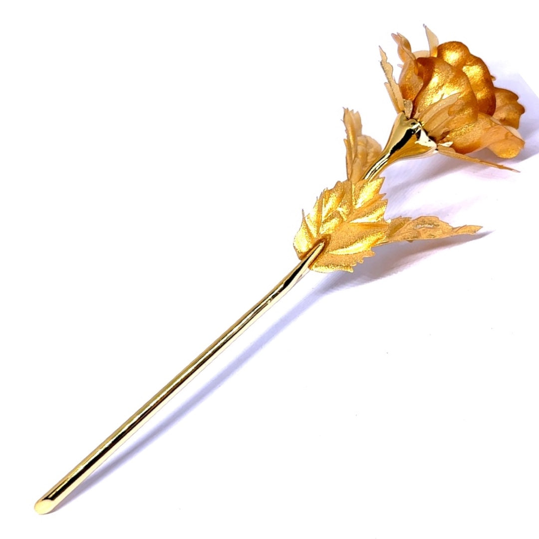 24k Gold Foil Rose Stem Handcrafted Enchanted Unique Gift of Eternal Love Floral