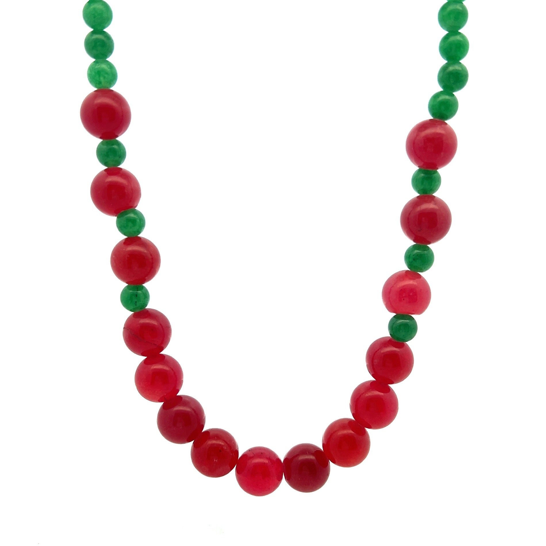 Natural Jade 6-10mm Plain Ball Gemstone Necklace