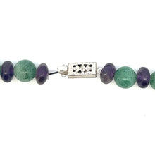 Natural Jade & Amethyst Semiprecious Gemstone Necklace