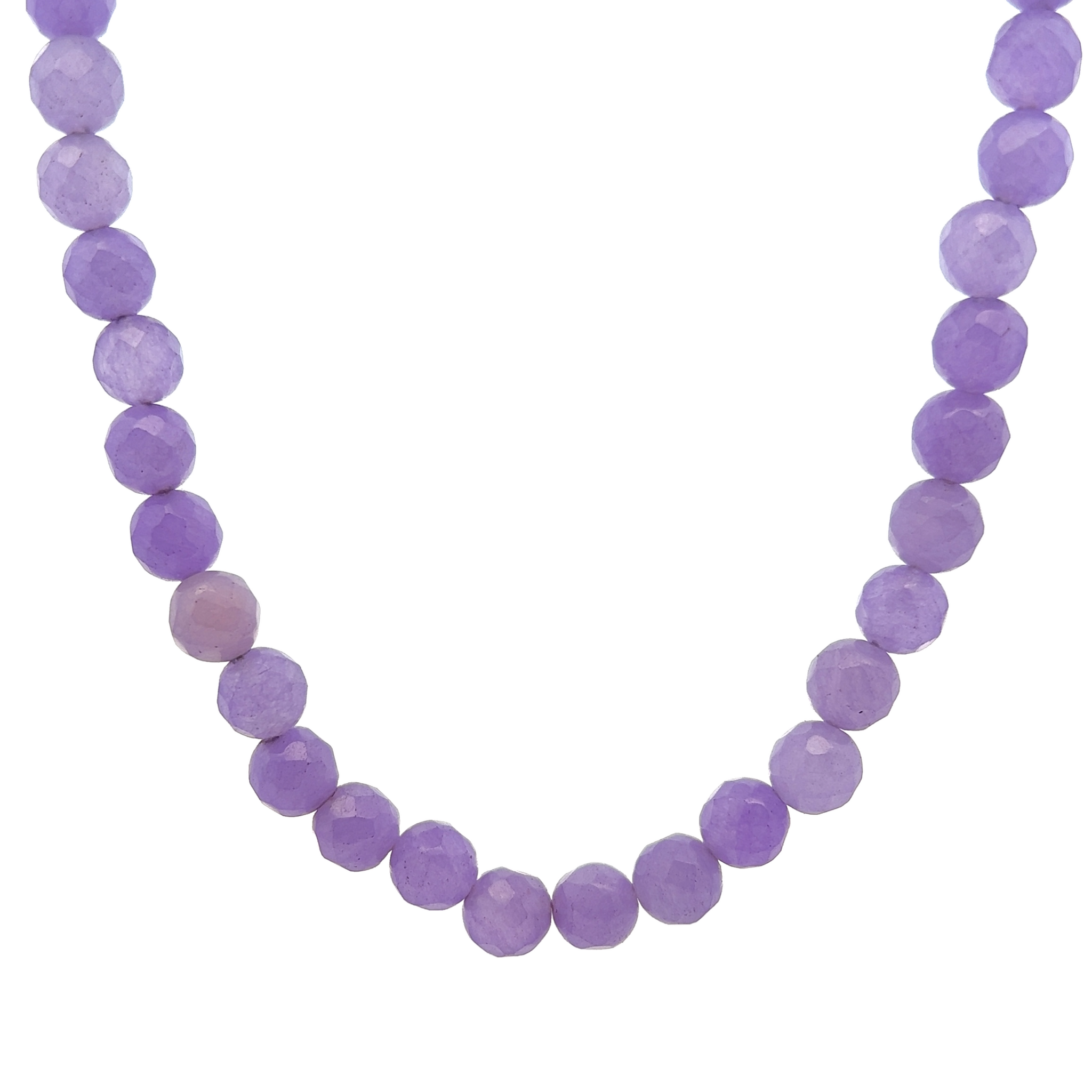 Natural Purple Jade Facet Ball Gemstone Necklace