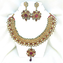 Traditional Kundan Meenakaari Gold Plated Full Necklace Earring Jewelry Set