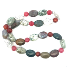 Natural Jasper Nugget & Carnelian Jade Gemstone Necklace