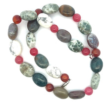 Natural Jasper Nugget & Carnelian Jade Gemstone Necklace