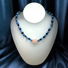 Natural Sodalite, Sunstone, Rose Quartz Healing Chakras Necklace