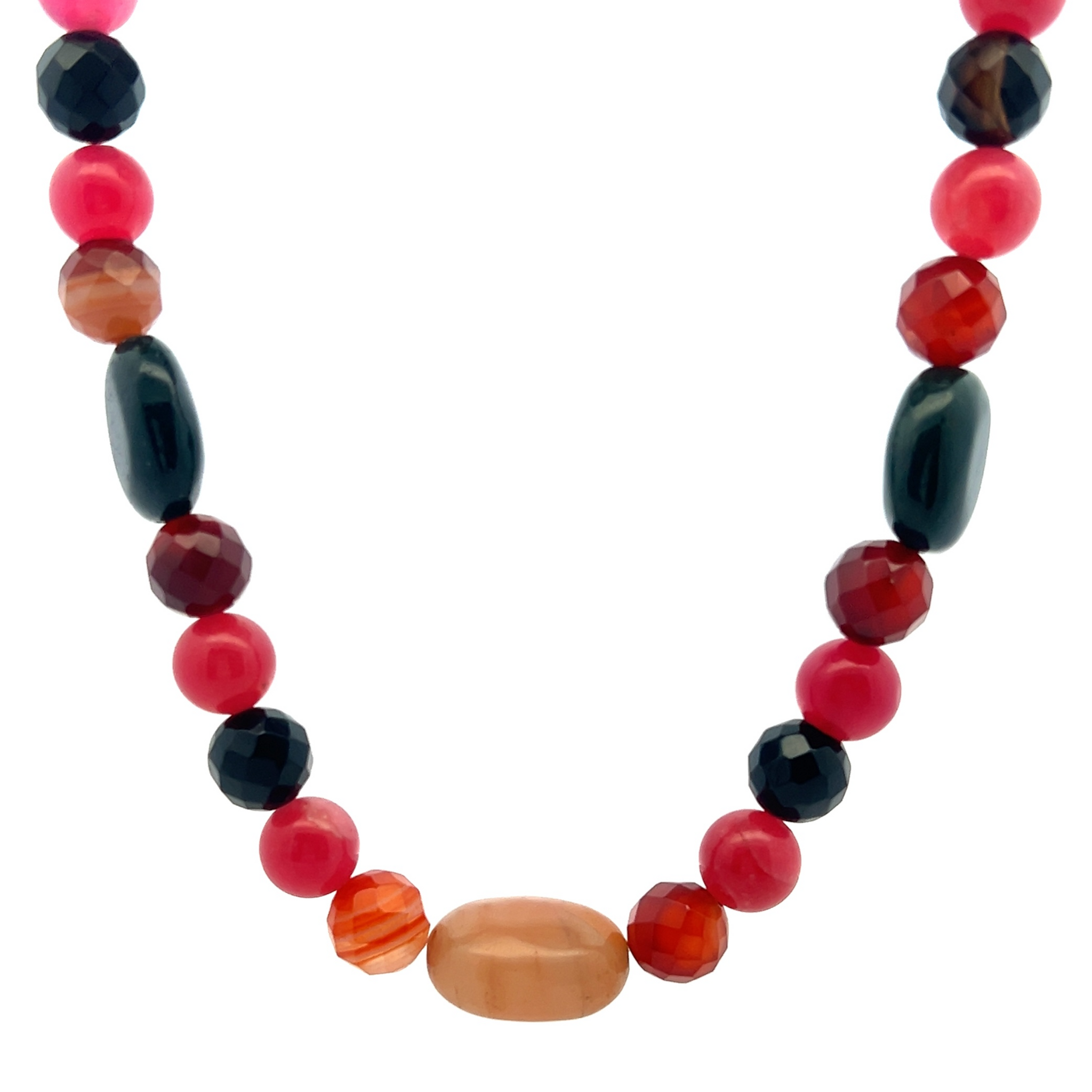 Natural Multi Jasper Jade Agate Gemstone Healing Necklace