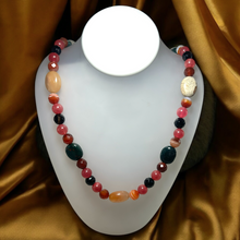 Natural Multi Jasper Jade Agate Gemstone Healing Necklace