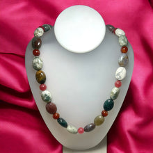 Natural Jasper Nugget & Carnelian Jade Gemstone Necklace