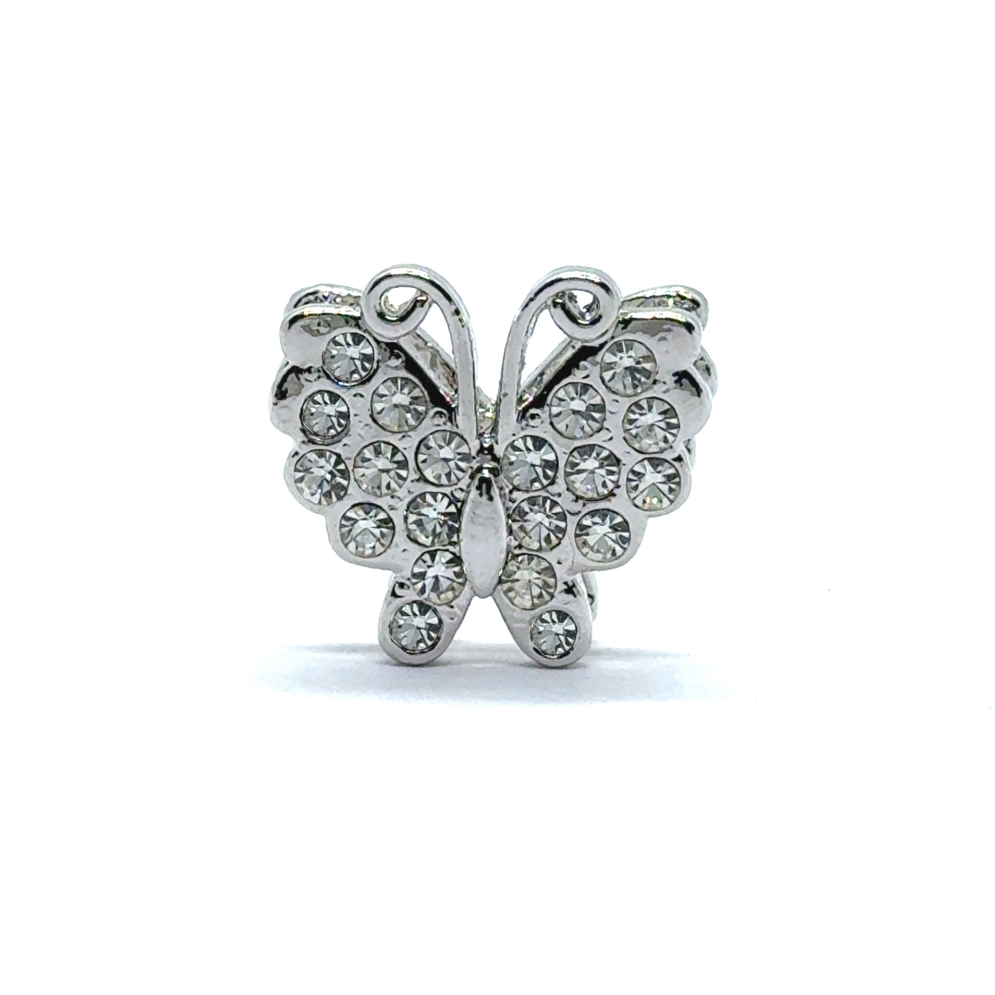 Chic Butterfly Pendant with White Rhinestones – Delicate Sparkle Jewelry for All Ages