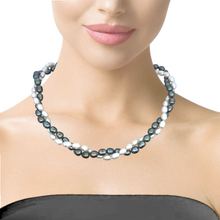 Classic Pearl Two-Tone Twisted Plain Necklace