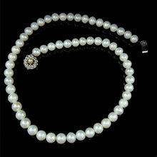 White Pearl Round Plain Birthstone Necklace