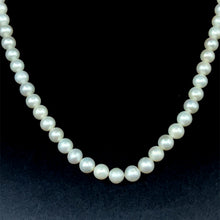 White Pearl Round Plain Birthstone Necklace