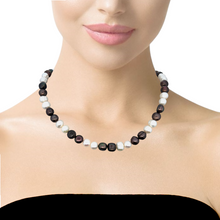 Pearl Two-Tone Plain Ringed Elegant Necklace