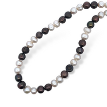 Pearl Two-Tone Plain Ringed Elegant Necklace