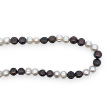 Pearl Two-Tone Plain Ringed Elegant Necklace