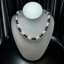 Pearl Two-Tone Plain Ringed Elegant Necklace