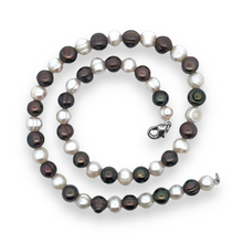 Classic Two-Tone Smooth Ringed Pearl Necklace