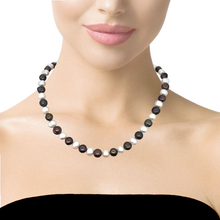 Classic Brown White Plain Ringed Pearl Necklace