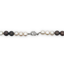 Pearl Two-Tone Plain Ringed June Necklace