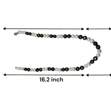 Elegant Two-Tone Plain Ringed Pearl Necklace