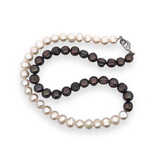 Classic Two-Tone Ringed Plain Pearl Necklace