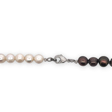 Pearl White Brown Plain Ringed Pearl Necklace