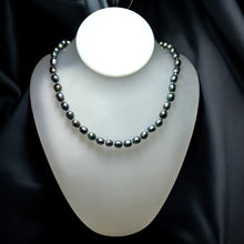 Classic Dark Grey Smooth Button Pearl Necklace