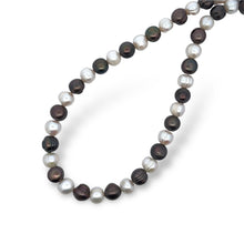 Classic Two-Tone Smooth Ringed Pearl Necklace