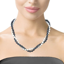 Classic White & Grey Twisted Plain Pearl Necklace