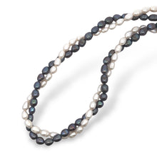 Classic White & Grey Twisted Plain Pearl Necklace