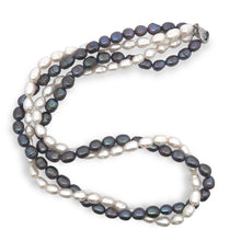 Classic White & Grey Twisted Plain Pearl Necklace