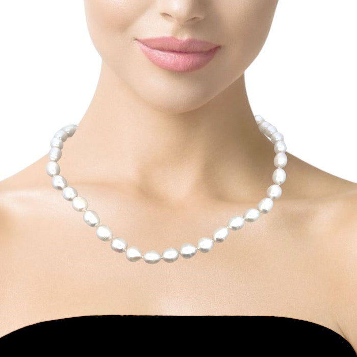 Classic Plain Pearl June Birthstone Necklace