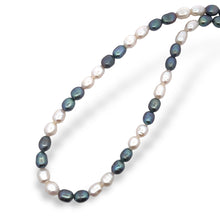 Classic Two-Tone June Plain Birthstone Pearl Necklace