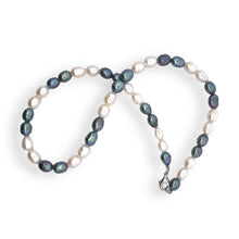 Classic Two-Tone June Plain Birthstone Pearl Necklace