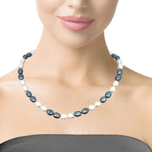 Classic Two-Tone June Plain Birthstone Pearl Necklace