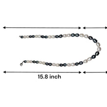 Classic Two-Tone June Birthstone Plain Pearl Necklace