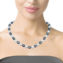 Elegant Two-Tone Plain Pearl Necklace June Birthstone