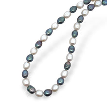 Elegant Two-Tone Plain Pearl Necklace June Birthstone